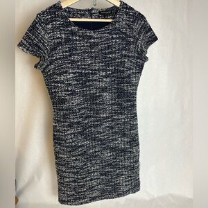 Banana Republic Navy and White Textured Dress